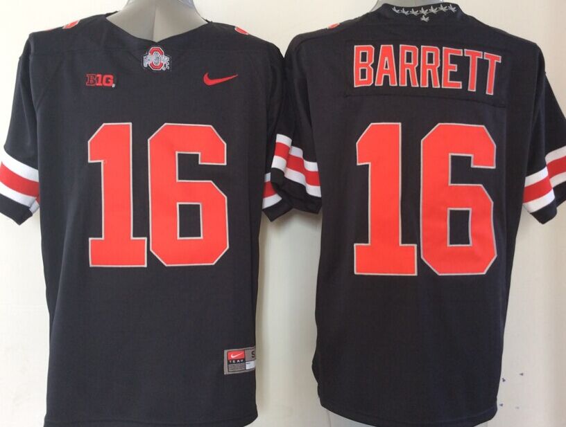 Men's Ohio State Buckeyes JT Barrett #16 Black Jersey